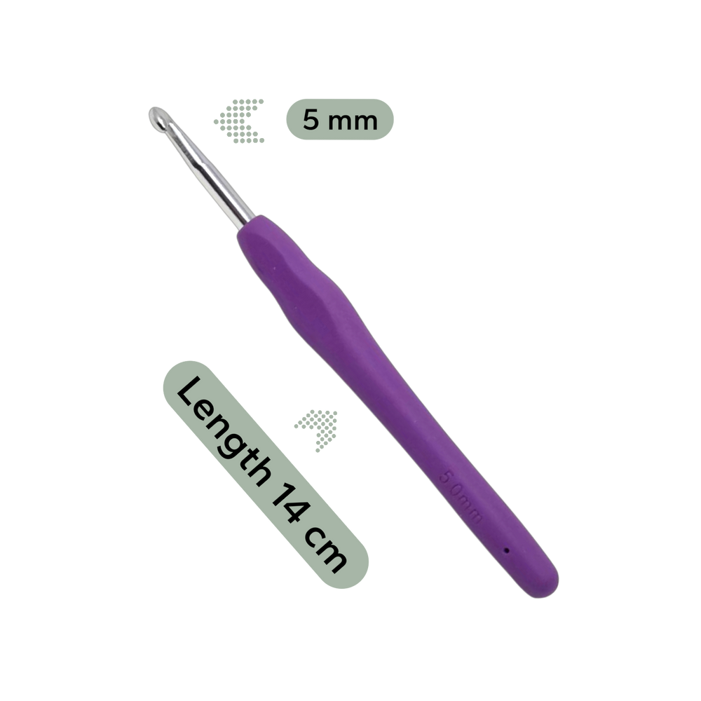 Häkelnadel 5,0 mm - 14 cm Länge - Softgriff