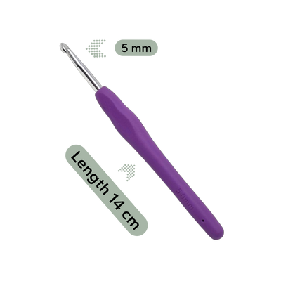 Häkelnadel 5,0 mm - 14 cm Länge - Softgriff