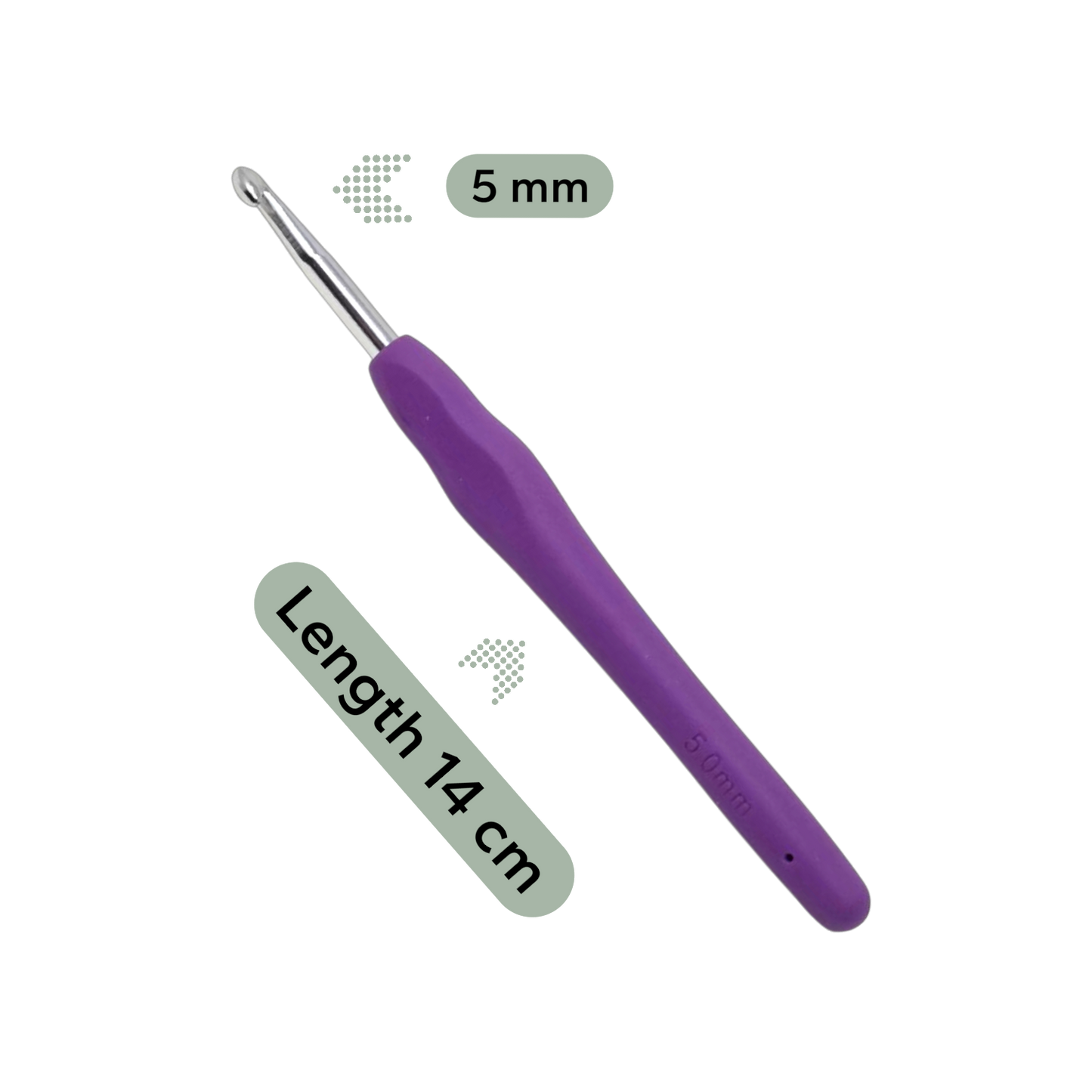 Häkelnadel 5,0 mm - 14 cm Länge - Softgriff